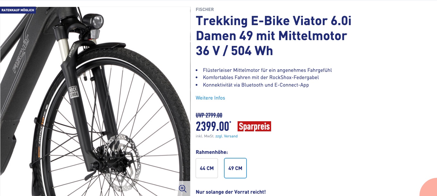 Neues TrekkingEBike im ALDI Fischer Viator 6.0i ⋆ EbikeSpass